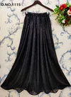 Black Colour Latest Fancy Exclusive Western Party Wear Crepe Heavy Georgette With Sequence Print Work Skirt Collection 1115
